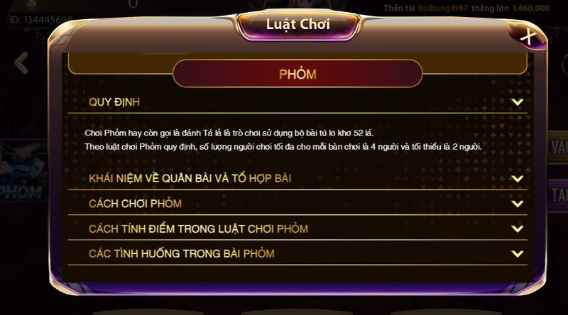Luật chơi phỏm đơn giản